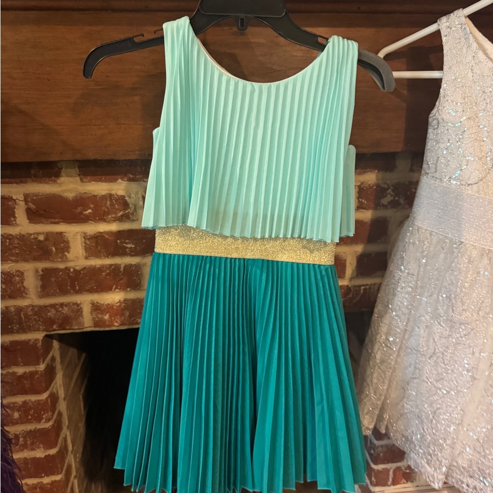 Zoe Ltd Turquoise and Ivory Dress
